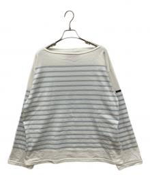 OUTIL（ウティ）の古着「バスクシャツ ボーダーロングスリーブカットソー　Tシャツ」｜ライトブルー