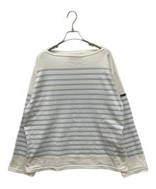 OUTIL（ウティ）の古着「バスクシャツ ボーダーロングスリーブカットソー　Tシャツ」｜ライトブルー