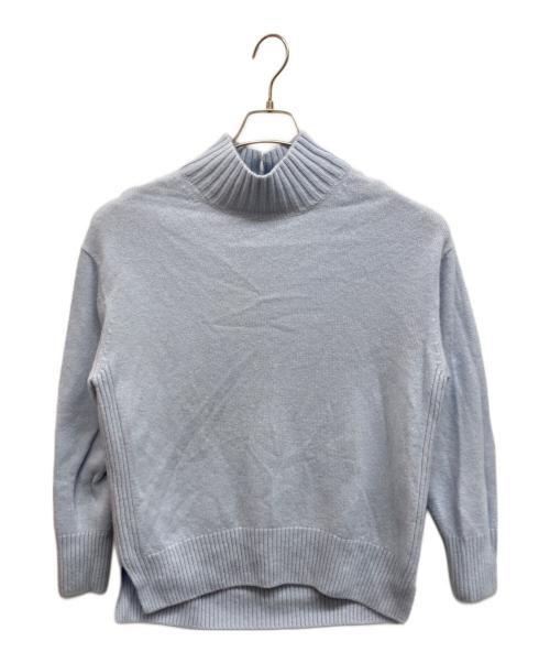 23区（ニジュウサンク）23区 (ニジュウサンク) カシミヤブレンド ハイネック ニット スカイブルー サイズ:38の古着・服飾アイテム