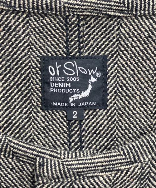 orSlow（オアスロウ）orSlow (オアスロウ) ヘリンボーンノーカラーコート カーキ サイズ:2の古着・服飾アイテム