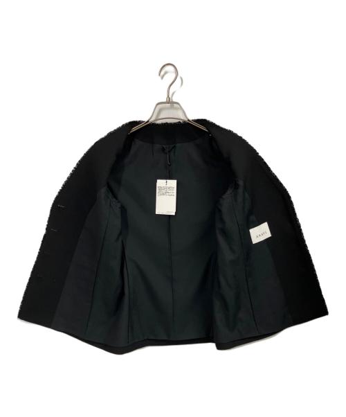 ANAYI（アナイ）ANAYI (アナイ) ライトスラブノーカラージャケット ブラック サイズ:36の古着・服飾アイテム