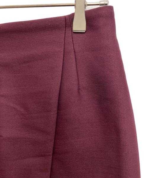 STRASBURGO（ストラスブルゴ）STRASBURGO (ストラスブルゴ) ウールシルク ラップ風タイトスカート パープル サイズ:38の古着・服飾アイテム