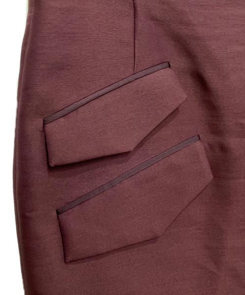STRASBURGO（ストラスブルゴ）STRASBURGO (ストラスブルゴ) ウールシルク ラップ風タイトスカート パープル サイズ:38の古着・服飾アイテム