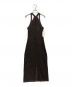 anukeアンヌーク）の古着「Strawyarn Knit Onepiece」｜ブラウン