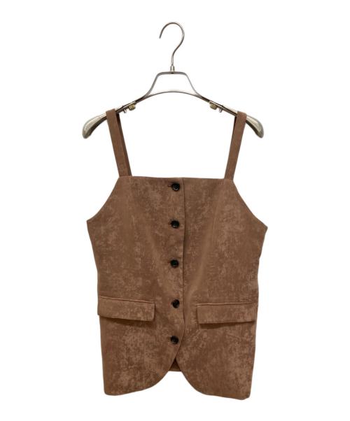 GRACE CONTINENTAL（（グレースコンチネンタル）GRACE CONTINENTAL (（グレースコンチネンタル) クラッシュサテンキャミトップ ブラウン サイズ:36の古着・服飾アイテム