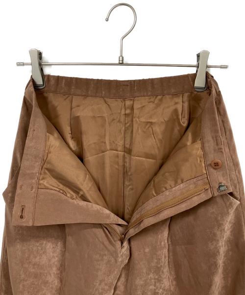 GRACE CONTINENTAL（グレースコンチネンタル）GRACE CONTINENTAL (（グレースコンチネンタル) クラッシュサテンパンツ ブラウン サイズ:36の古着・服飾アイテム