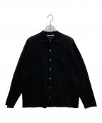 BEAUTY&YOUTHビューティーアンドユース）の古着「アセテートナイロンミラノリブシャツカーディガン」｜ブラック