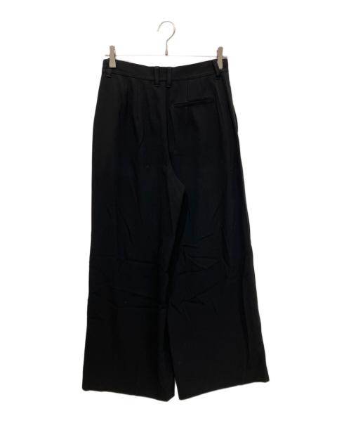 Spick and Span（スピック＆スパン）Spick and Span (スピック＆スパン) シルキードレープ2タックワイドパンツ ブラック サイズ:38の古着・服飾アイテム