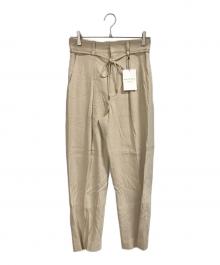 MACPHEE（マカフィー）の古着「リネンレーヨンストレッチ ハイウエストテーパードパンツ」｜アイボリー