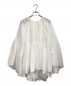 CELFORDセルフォード）の古着「ペプラムケープブラウス」｜ホワイト