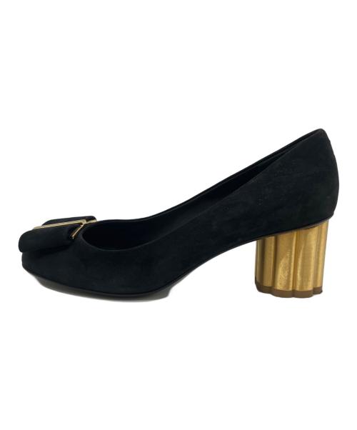 Salvatore Ferragamo（サルヴァトーレ フェラガモ）Salvatore Ferragamo (サルヴァトーレ フェラガモ) スウェードパンプス ブラック サイズ:7 1/2の古着・服飾アイテム