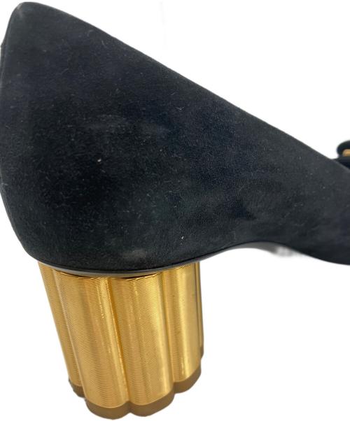 Salvatore Ferragamo（サルヴァトーレ フェラガモ）Salvatore Ferragamo (サルヴァトーレ フェラガモ) スウェードパンプス ブラック サイズ:7 1/2の古着・服飾アイテム