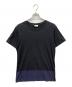 DRIES VAN NOTEN（ドリスヴァンノッテン）の古着「バイカラー切り替えTシャツ」｜ブラック