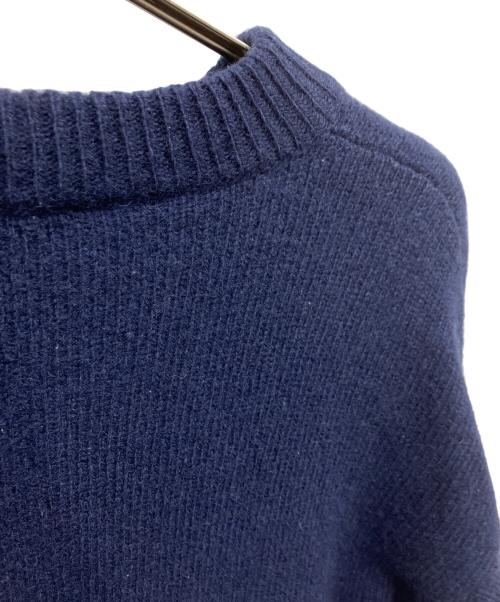 MARNI（マルニ）MARNI (マルニ) シェットランドウールナイロンクルーネックロゴニット ネイビー サイズ:50の古着・服飾アイテム