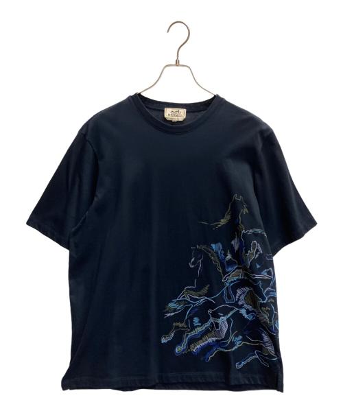 HERMES（エルメス）HERMES (エルメス) Tシャツ ネイビー サイズ:Lの古着・服飾アイテム