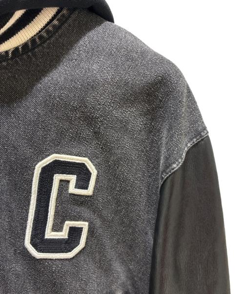 CELINE（セリーヌ）CELINE (セリーヌ) ルーズテディジャケット / チャコールウォッシュ デニム ブラック×チャコールグレー サイズ:XSの古着・服飾アイテム