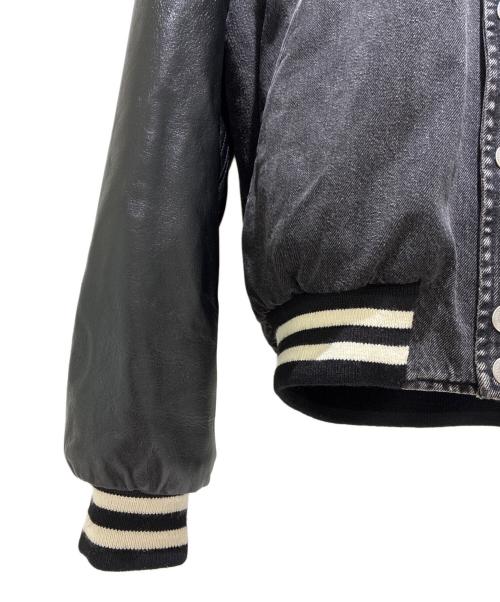 CELINE（セリーヌ）CELINE (セリーヌ) ルーズテディジャケット / チャコールウォッシュ デニム ブラック×チャコールグレー サイズ:XSの古着・服飾アイテム