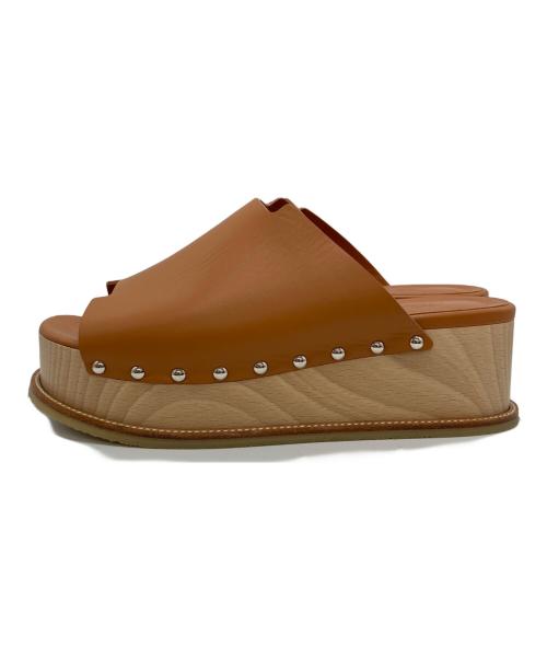 HERMES（エルメス）HERMES (エルメス) ウエッジソールサンダル エリプス ブラウン サイズ:37の古着・服飾アイテム