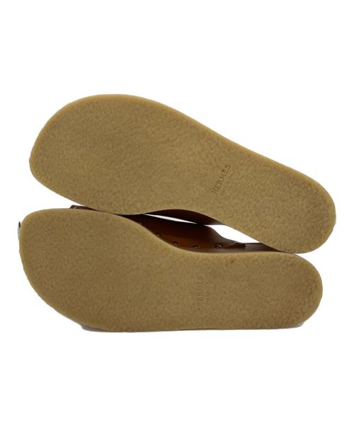 HERMES（エルメス）HERMES (エルメス) ウエッジソールサンダル エリプス ブラウン サイズ:37の古着・服飾アイテム