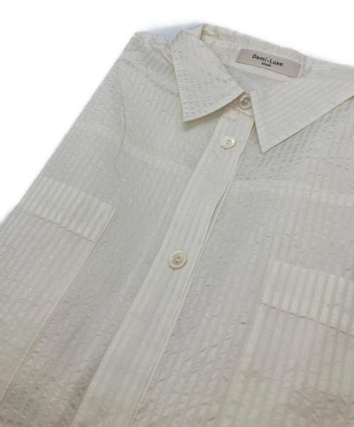 Demi-Luxe Beams（デミルクス ビームス）Demi-Luxe BEAMS (デミルクス ビームス) シャドーストライプシャツ ホワイト サイズ:FREEの古着・服飾アイテム