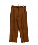 GUCCIグッチ）の古着「グッチラベルトラウザーパンツ」｜ブラウン