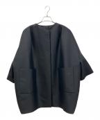 Crucianiクルチアーニ）の古着「ノーカラーコクーンコート」｜ブラック