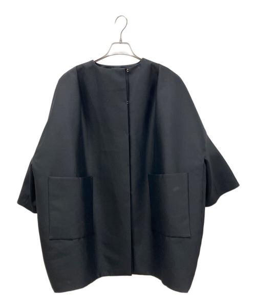 Cruciani（クルチアーニ）Cruciani (クルチアーニ) ノーカラーコクーンコート ブラック サイズ:38の古着・服飾アイテム