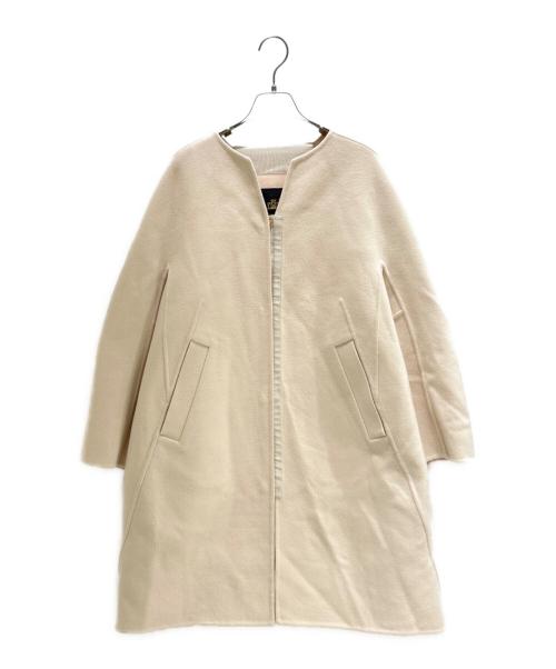 DRAWER（ドゥロワー）DRAWER (ドゥロワー) ウールビーバーケヌキスリットノーカラーコート アイボリー サイズ:36の古着・服飾アイテム