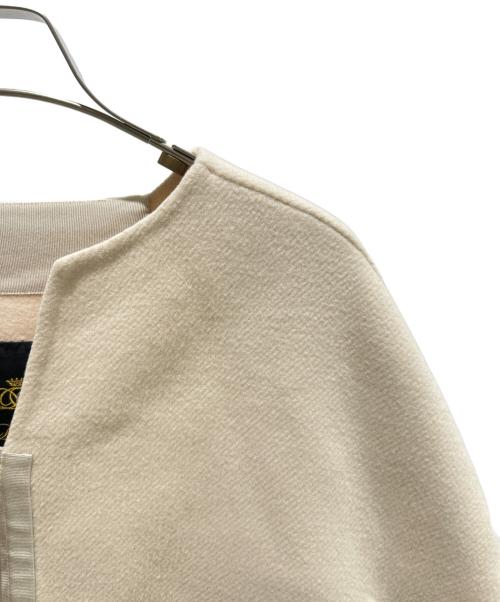 DRAWER（ドゥロワー）DRAWER (ドゥロワー) ウールビーバーケヌキスリットノーカラーコート アイボリー サイズ:36の古着・服飾アイテム