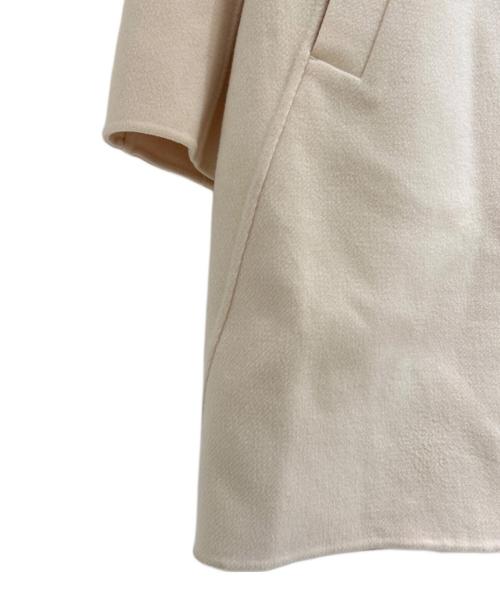 DRAWER（ドゥロワー）DRAWER (ドゥロワー) ウールビーバーケヌキスリットノーカラーコート アイボリー サイズ:36の古着・服飾アイテム