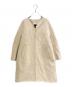DRAWER（ドゥロワー）の古着「ウールビーバーケヌキスリットノーカラーコート」｜アイボリー