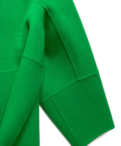 LE PHIL（ル フィル）LE PHIL (ル フィル) ソフトウールリバーノーカラーコート グリーンの古着・服飾アイテム