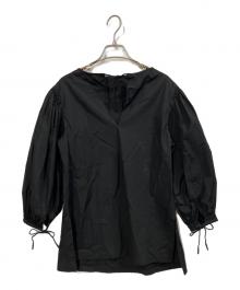 JIL SANDER（ジルサンダー）の古着「ギャザースリーブブラウス」｜ブラック