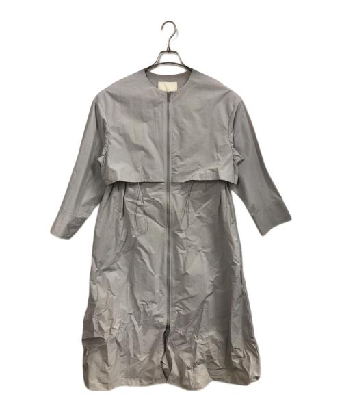 uncrave（アンクレイヴ3.）uncrave (アンクレイヴ) ウォッシャブル サスティナブルナイロン ロングコート グレー サイズ:2の古着・服飾アイテム