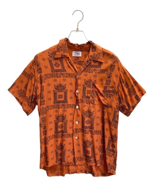 Duke Kahanamoku（デュークカハナモク）Duke Kahanamoku (デュークカハナモク) オープンカラーシャツ オレンジ サイズ:15-15　1/2の古着・服飾アイテム