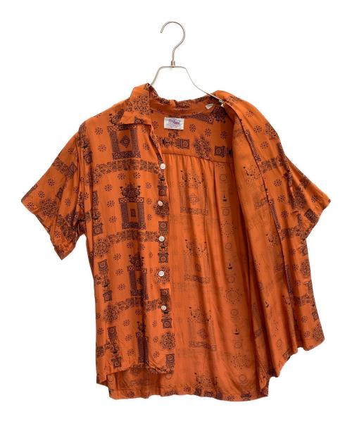 Duke Kahanamoku（デュークカハナモク）Duke Kahanamoku (デュークカハナモク) オープンカラーシャツ オレンジ サイズ:15-15　1/2の古着・服飾アイテム