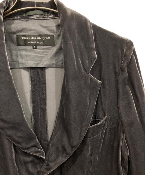 COMME des GARCONS HOMME PLUS（コムデギャルソンオムプリュス）COMME des GARCONS HOMME PLUS (コムデギャルソンオムプリュス) ベロアテーラードジャケット グレー サイズ:Sの古着・服飾アイテム