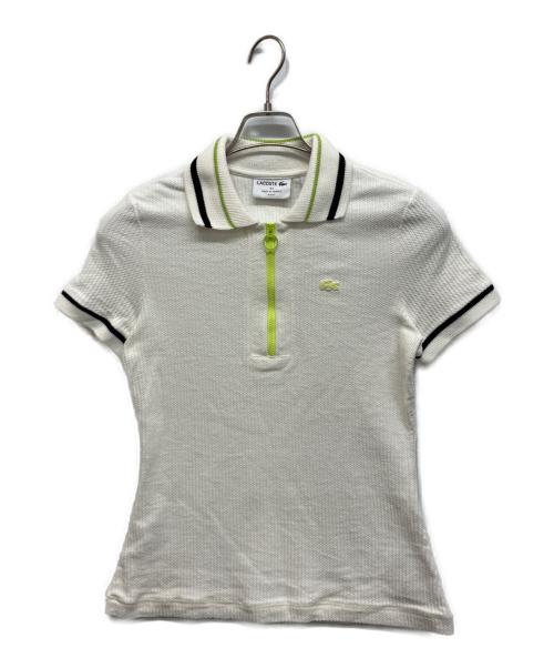 LACOSTE（ラコステ）LACOSTE (ラコステ) ワッフルピケ ハーフジップポロシャツ ホワイト サイズ:40の古着・服飾アイテム