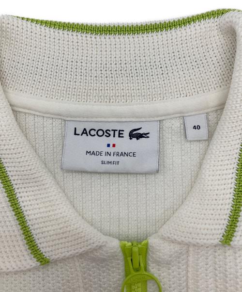 LACOSTE（ラコステ）LACOSTE (ラコステ) ワッフルピケ ハーフジップポロシャツ ホワイト サイズ:40の古着・服飾アイテム