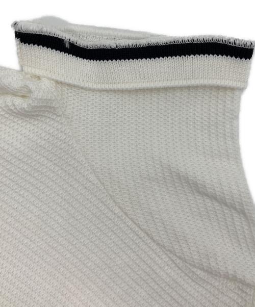 LACOSTE（ラコステ）LACOSTE (ラコステ) ワッフルピケ ハーフジップポロシャツ ホワイト サイズ:40の古着・服飾アイテム