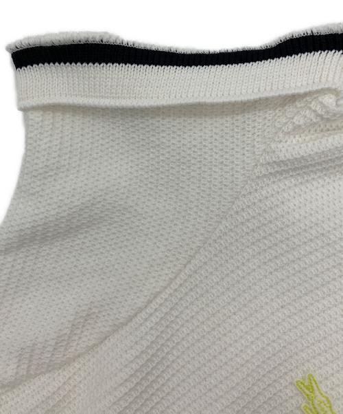 LACOSTE（ラコステ）LACOSTE (ラコステ) ワッフルピケ ハーフジップポロシャツ ホワイト サイズ:40の古着・服飾アイテム