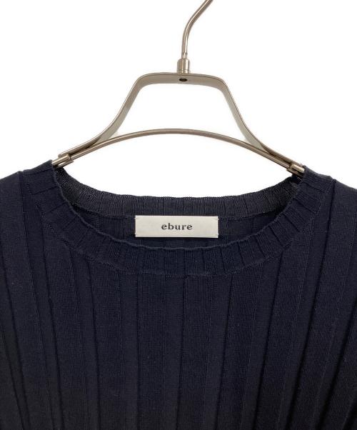 ebure（エブール）ebure (エブール) リブクルーネックニット ネイビー サイズ:FREEの古着・服飾アイテム