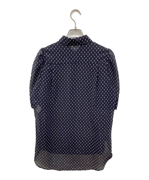 #Newans（ハッシュニュアンス）#Newans (ハッシュニュアンス) ドットデザインシアーシャツ ネイビー サイズ:不明の古着・服飾アイテム