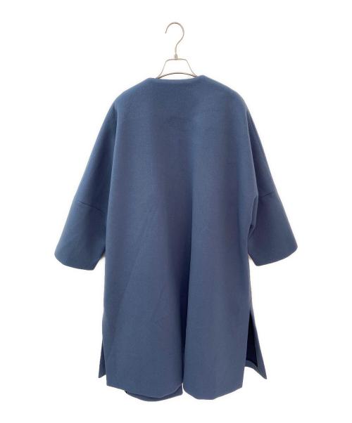 ebure（エブール）ebure (エブール) ウールボンディングコート ブルー サイズ:36の古着・服飾アイテム