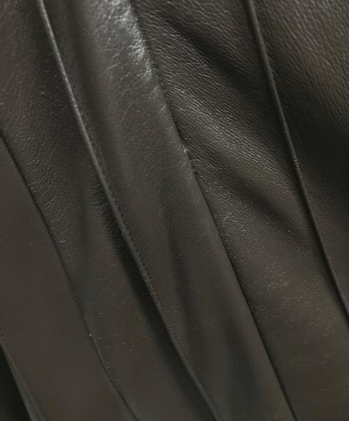 ebure（エブール）ebure (エブール) Ron Herman別注 レザープリーツスカート ブラウン サイズ:36の古着・服飾アイテム