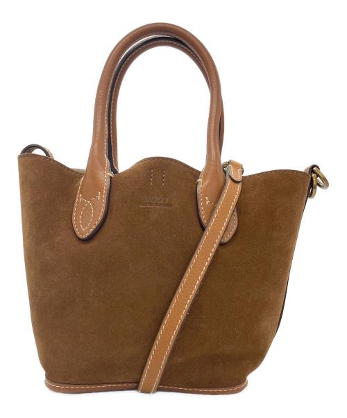 POLO RALPH LAUREN（ポロ・ラルフローレン）POLO RALPH LAUREN (ポロ・ラルフローレン) Bellport Suede Mini Tote ブラウンの古着・服飾アイテム