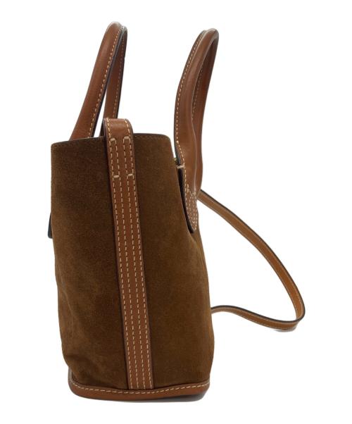 POLO RALPH LAUREN（ポロ・ラルフローレン）POLO RALPH LAUREN (ポロ・ラルフローレン) Bellport Suede Mini Tote ブラウンの古着・服飾アイテム