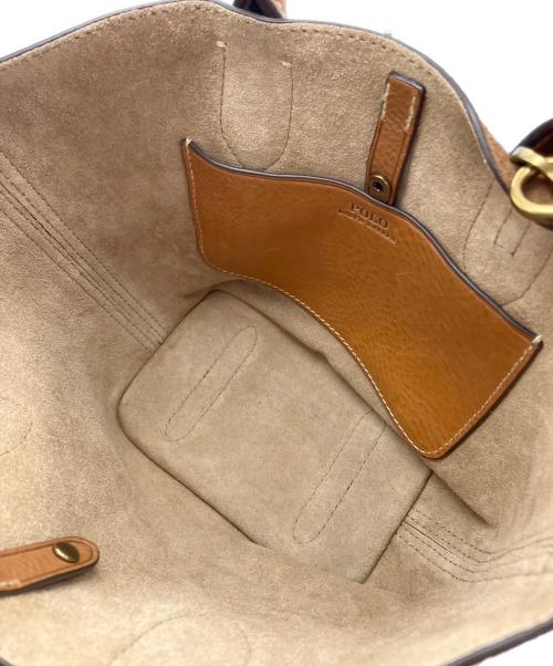POLO RALPH LAUREN（ポロ・ラルフローレン）POLO RALPH LAUREN (ポロ・ラルフローレン) Bellport Suede Mini Tote ブラウンの古着・服飾アイテム