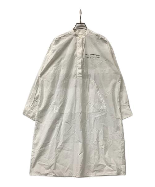 MM6 Maison Margiela（エムエムシックスメゾンマルジェラ）MM6 Maison Margiela (エムエムシックスメゾンマルジェラ) 長袖ワンピース バックロゴワンピース ホワイト サイズ:38の古着・服飾アイテム