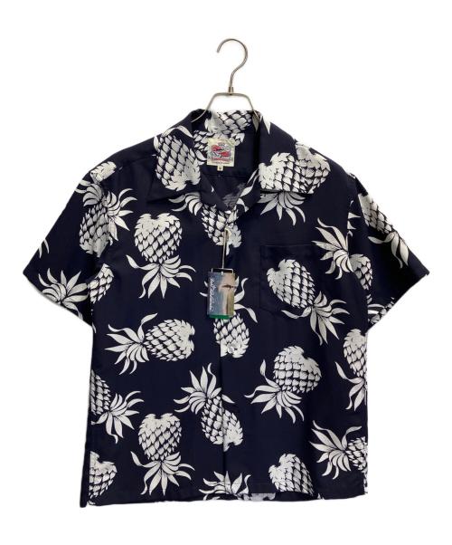 Duke Kahanamoku（デュークカハナモク）Duke Kahanamoku (デュークカハナモク) COOLMAX HAWAIIAN SHIRT ネイビー サイズ:Mの古着・服飾アイテム